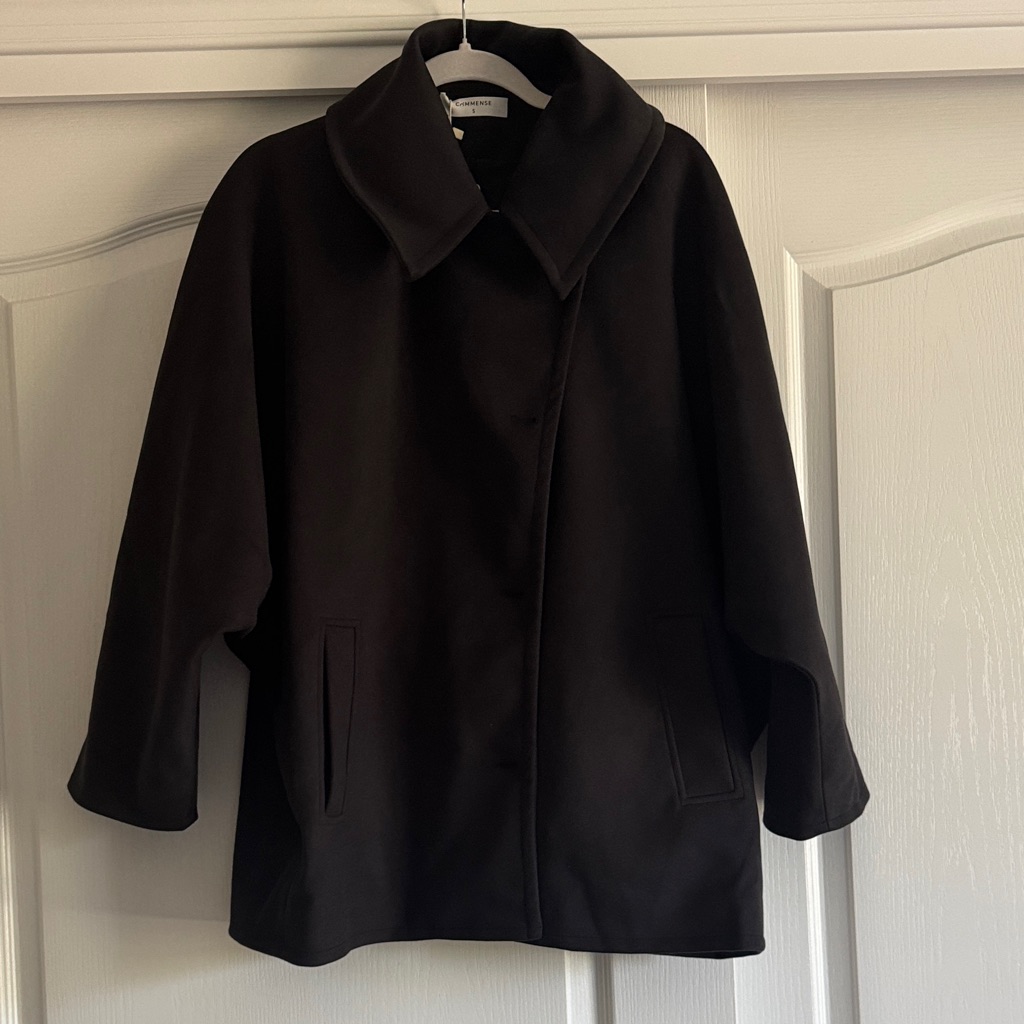 Commense Solid Oversized Pocket Button Coat